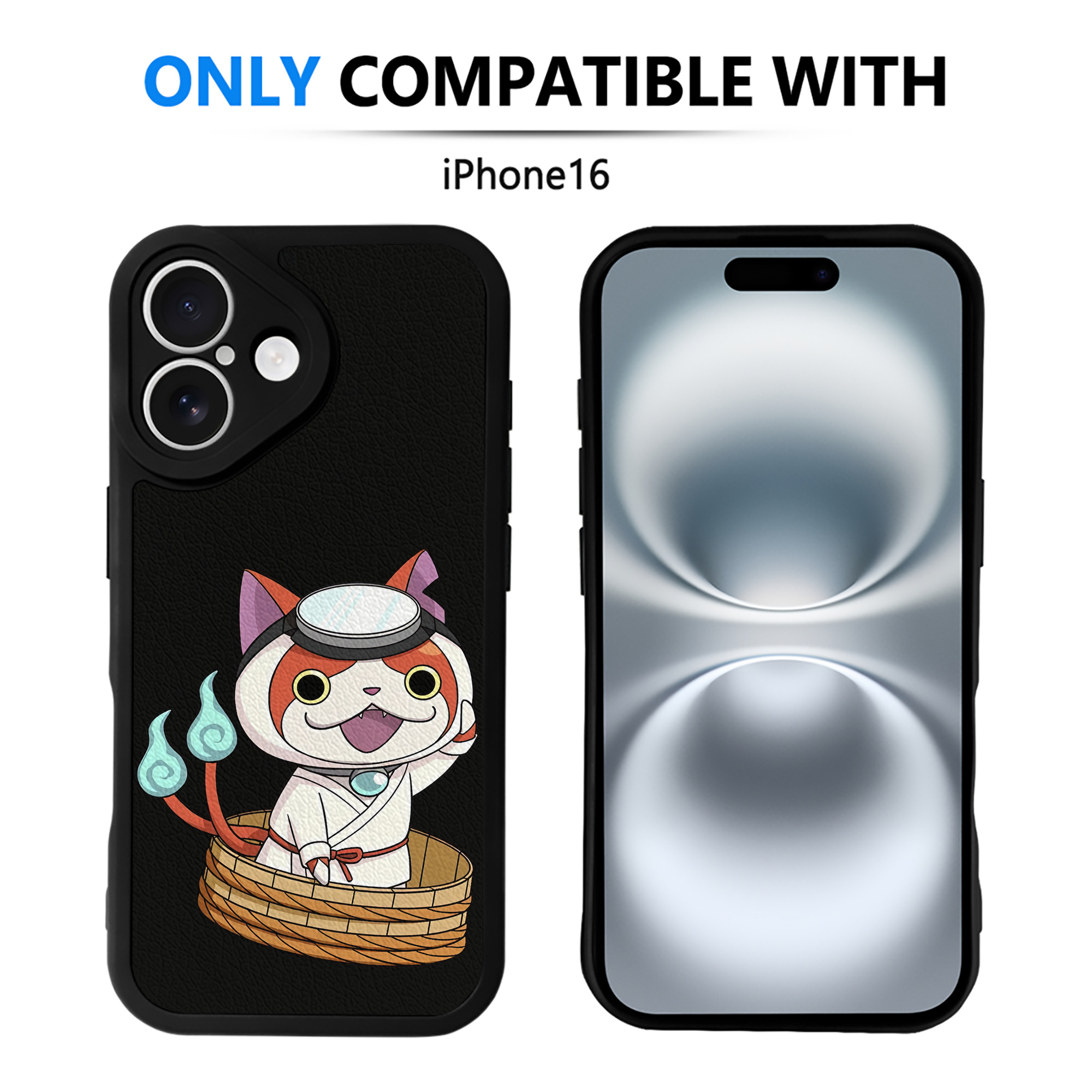 （画像用） 妖怪ウォッチ Yo-kai Watch 【iPhone 16シリーズ対応】シリコンスマホケース（レザー調） 材質：シリコン